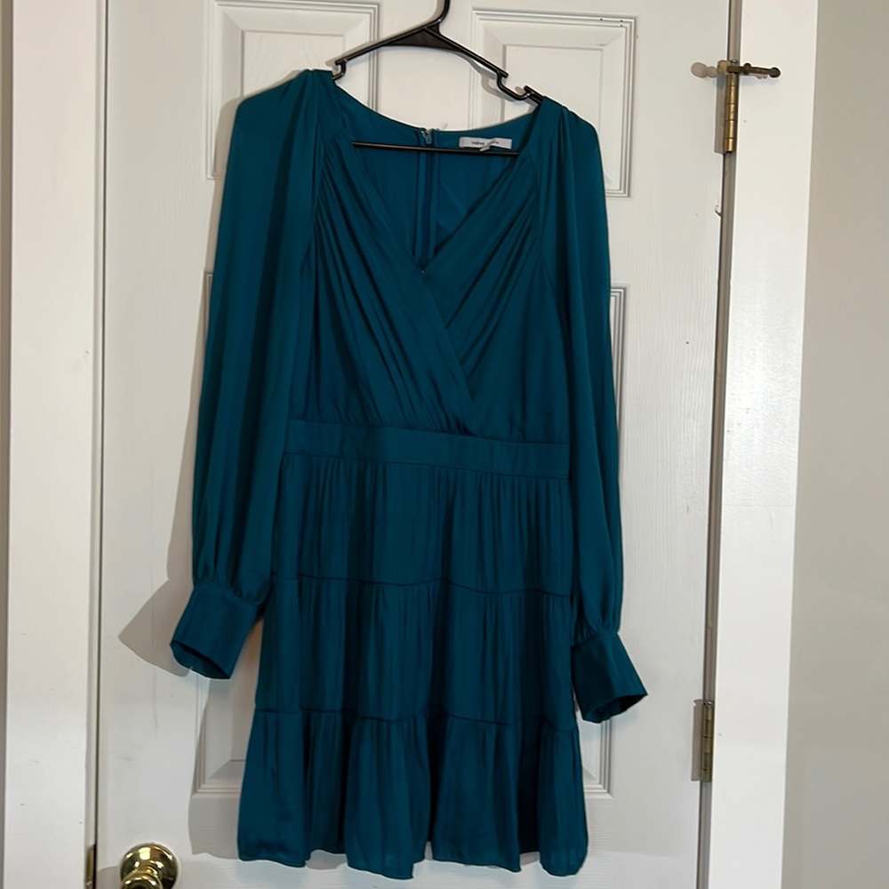Dark teal long sleeve mini dress